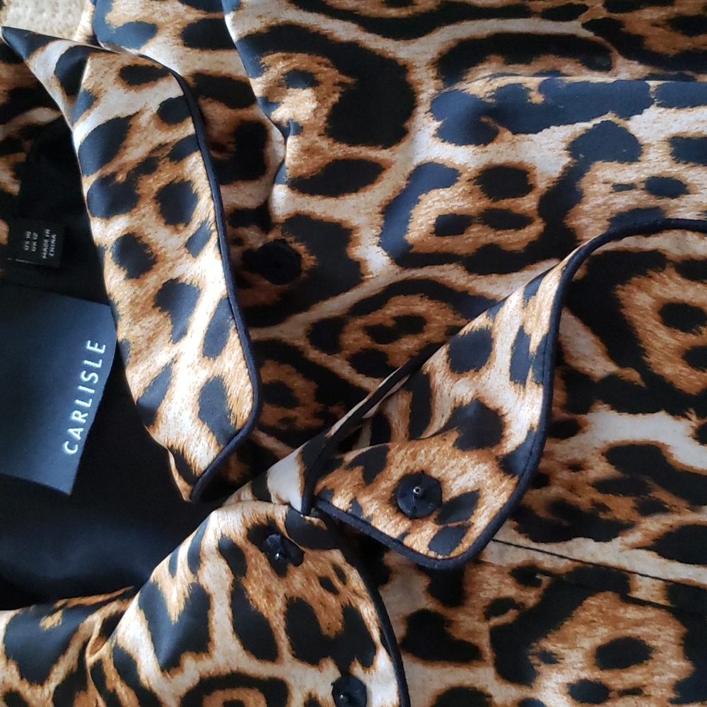 Carlisle 100% Silk Leopard Print Women’s Jacket - Picture 4 of 11